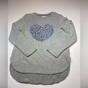 Cozy Gray Sweater with Heart Design